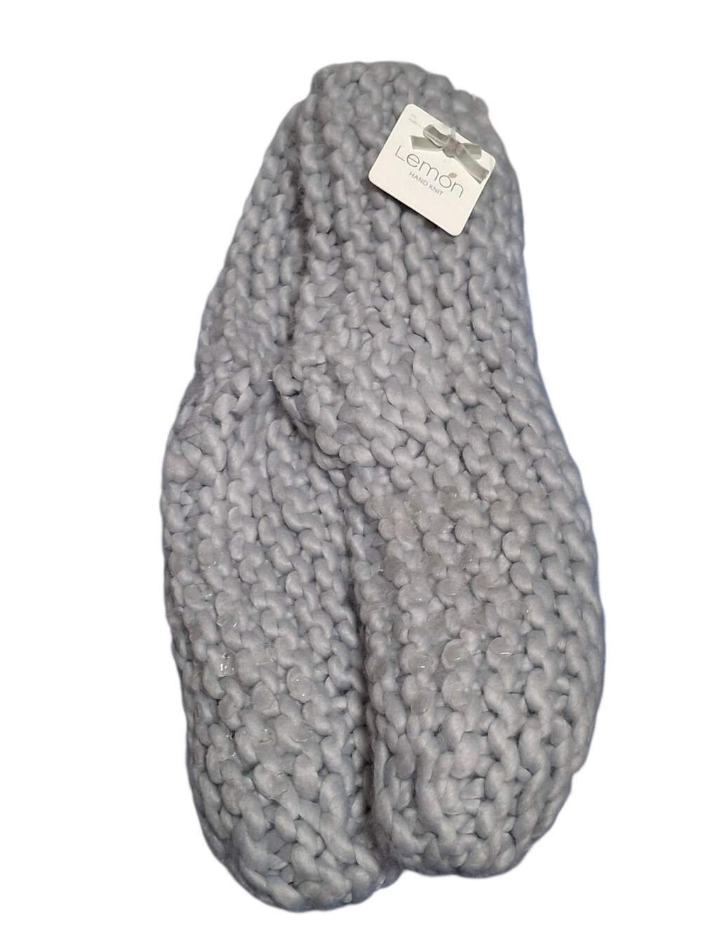 Lemon Fuzzy slipper socks Light gray NWT AB